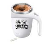 Self-Stirring Coffee Mug – Sisters & Friends Edition (Stainless Steel, 380ml)