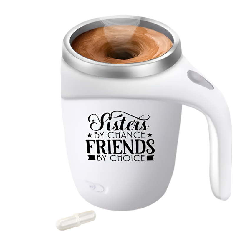 Self-Stirring Coffee Mug – Forever Together Edition (Stainless Steel, 380ml)
