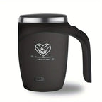 Self-Stirring Coffee Mug – Hold Onto Each Other Edition (Stainless Steel, 380ml)