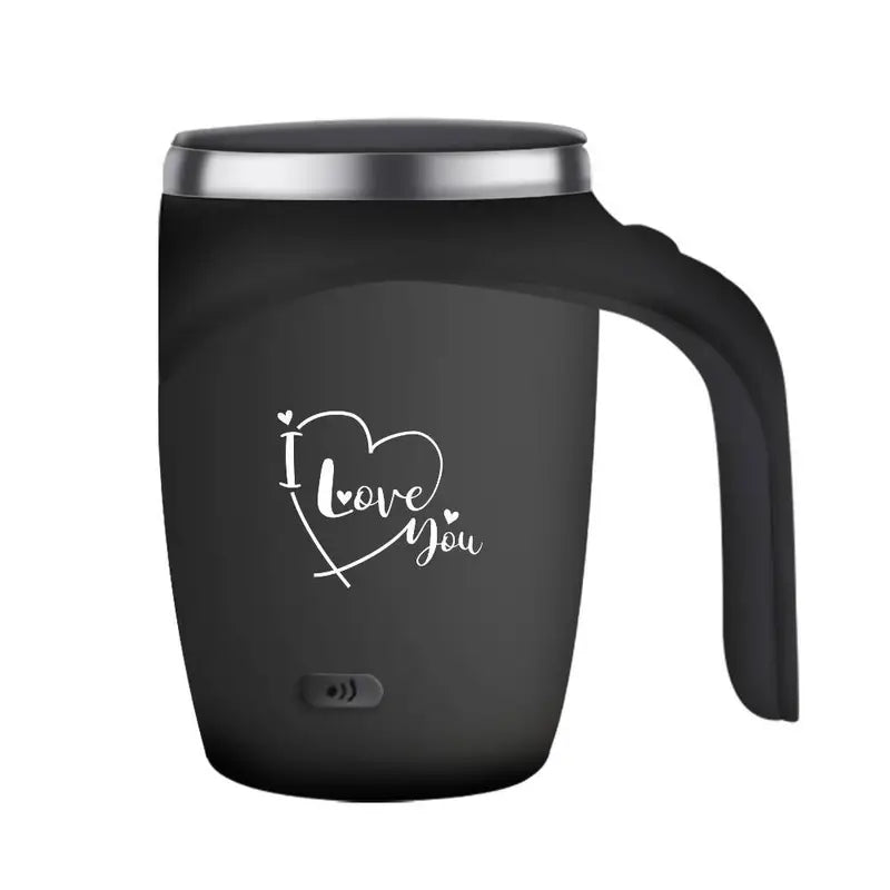 Self-Stirring Coffee Mug – “I Love You” Edition (Stainless Steel, 380ml)