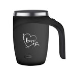Self-Stirring Coffee Mug – “I Love You” Edition (Stainless Steel, 380ml)