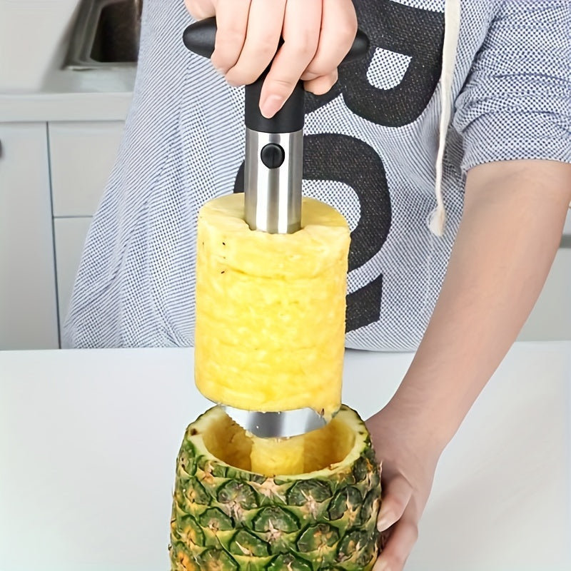 Stainless Steel Pineapple Corer & Slicer – Quick Fruit Cutter with Easy Handle
