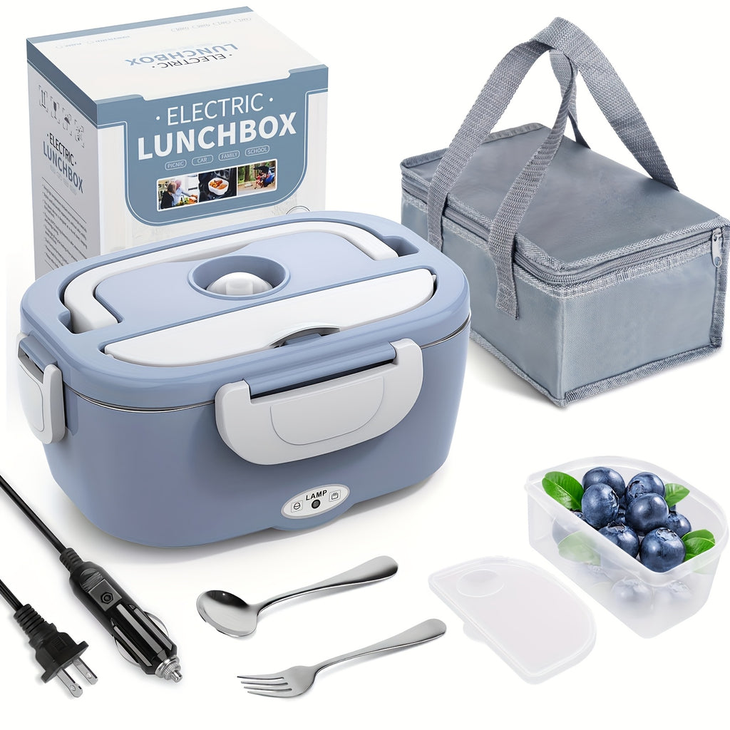 3-in-1 Electric Lunch Box – Portable Food Warmer with Stainless Steel & Carry Bag