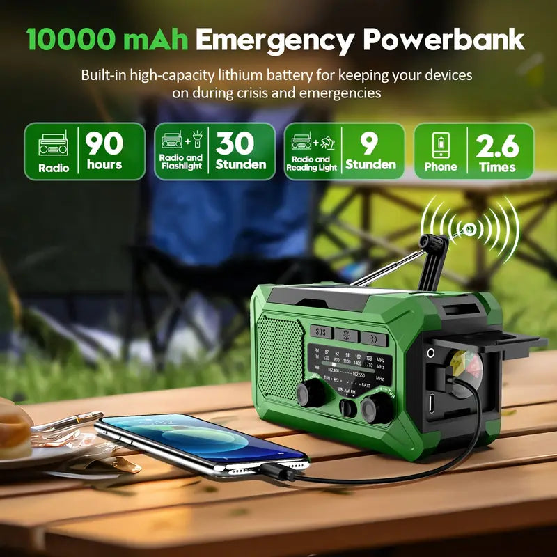 Emergency Radio Power Bank 10,000mAh