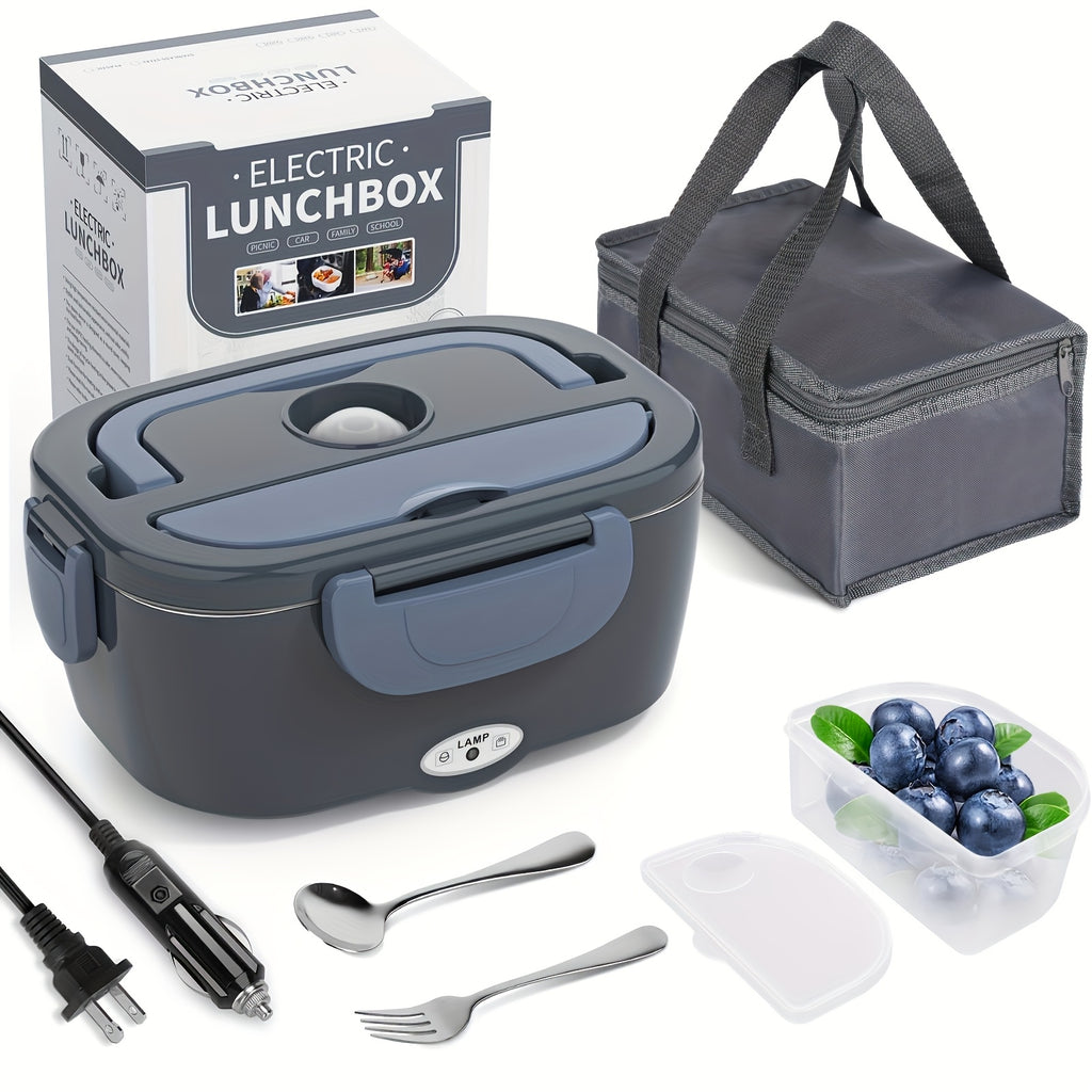 3-in-1 Electric Lunch Box – Portable Food Warmer with Stainless Steel & Carry Bag