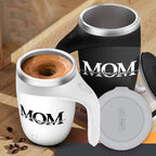 Self-Stirring Coffee Mug – “MOM” Edition (Stainless Steel, 380ml)