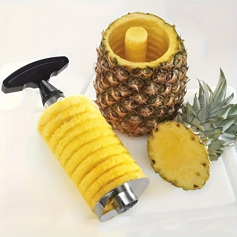 Stainless Steel Pineapple Corer & Slicer – Quick Fruit Cutter with Easy Handle