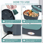 3-in-1 Electric Lunch Box – Portable Food Warmer with Stainless Steel & Carry Bag