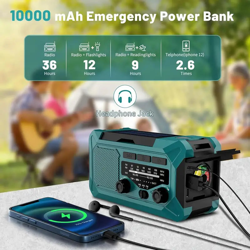 Emergency Radio Power Bank 10,000mAh