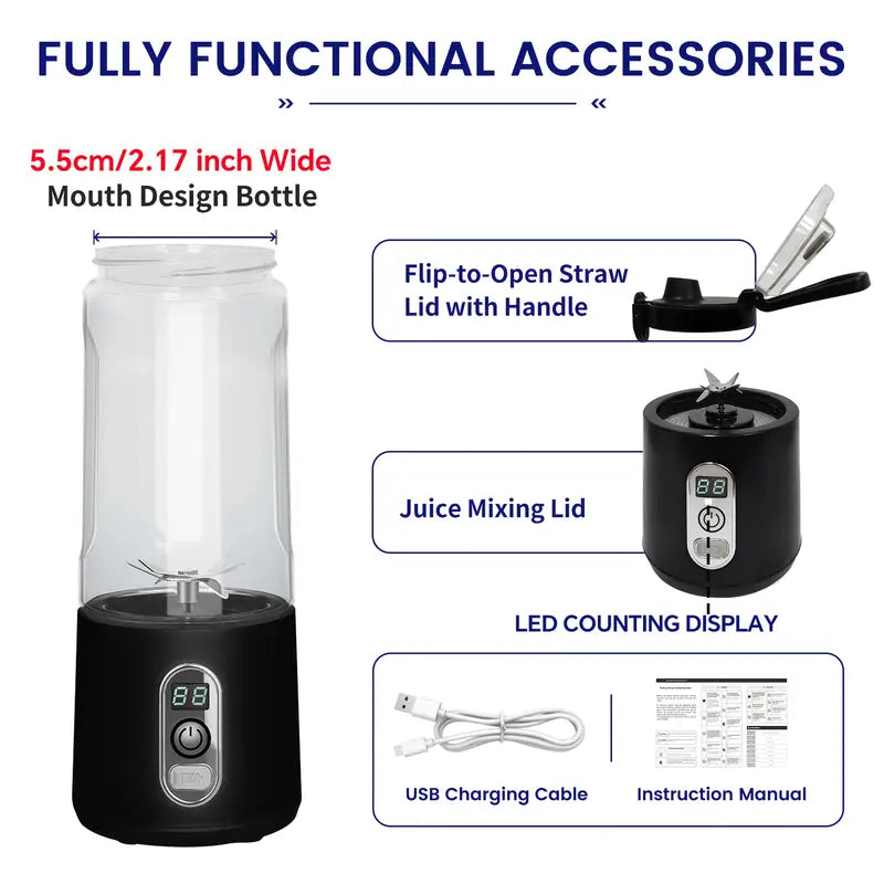 Portable Blender 350ml – High-Speed