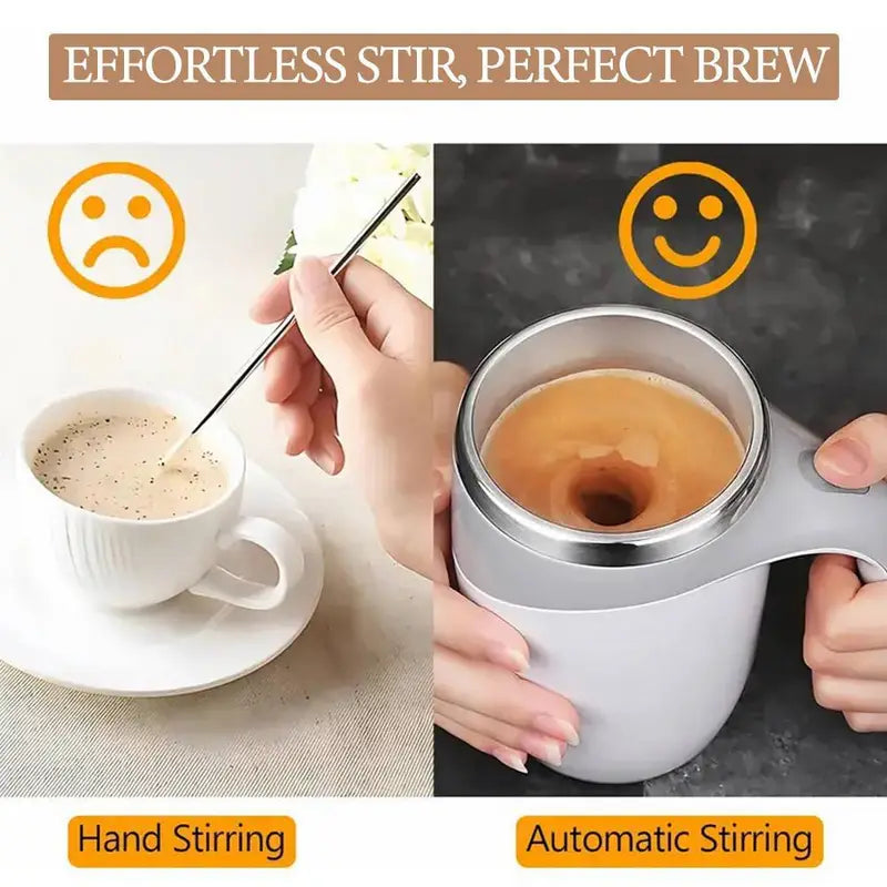 Self-Stirring Coffee Mug – Forever Together Edition (Stainless Steel, 380ml)