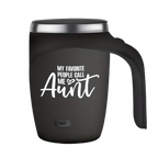 Self-Stirring Coffee Mug – “Aunt” Edition (Stainless Steel, 380ml)