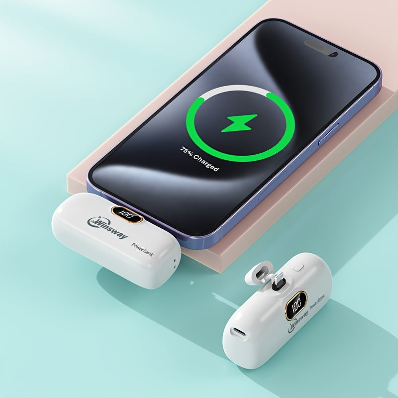 Portable Power Bank 5000mAh – Wireless & USB-C Charging