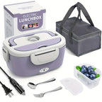 3-in-1 Electric Lunch Box – Portable Food Warmer with Stainless Steel & Carry Bag
