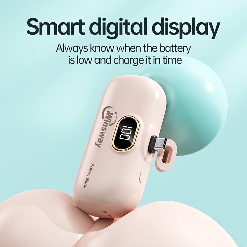 Portable Power Bank 5000mAh – Wireless & USB-C Charging