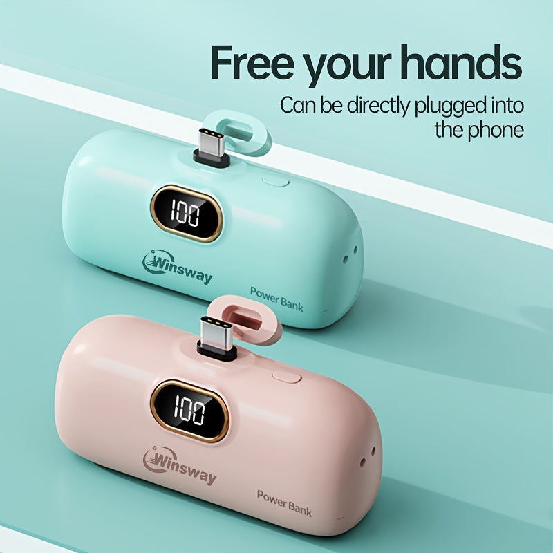 Portable Power Bank 5000mAh – Wireless & USB-C Charging
