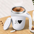 Self-Stirring Coffee Mug – True Love Edition (Stainless Steel, 380ml)