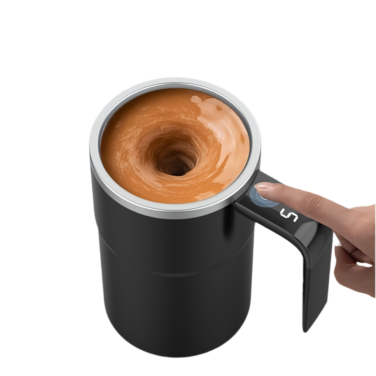 Self-stirring mug lifestyle photo