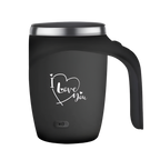 Self-Stirring Coffee Mug – “I Love You” Edition (Stainless Steel, 380ml)
