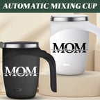 Self-Stirring Coffee Mug – “MOM” Edition (Stainless Steel, 380ml)