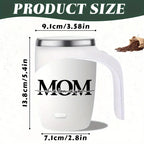 Self-Stirring Coffee Mug – “MOM” Edition (Stainless Steel, 380ml)