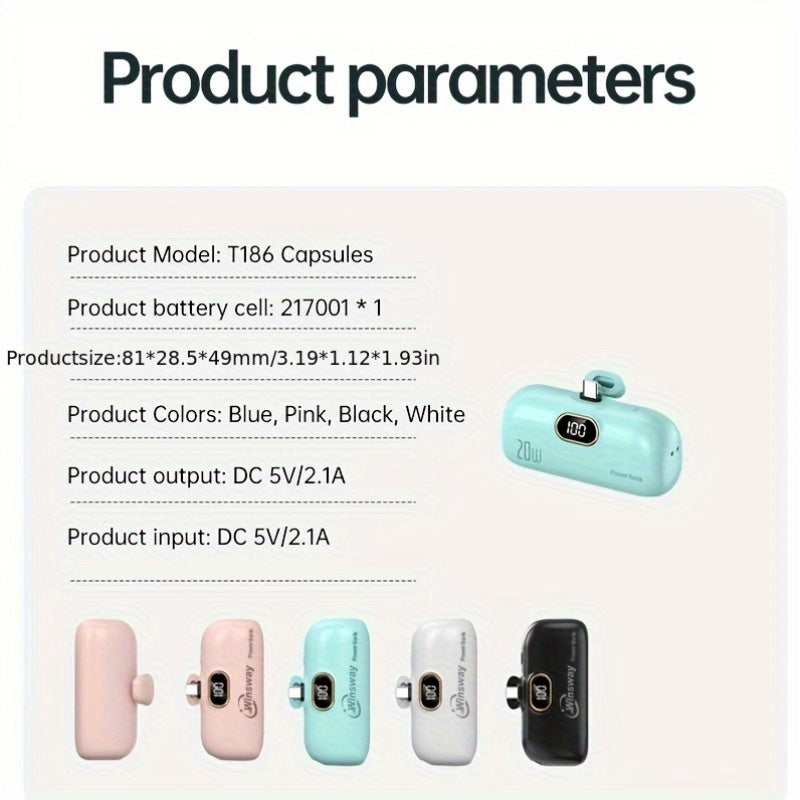Portable Power Bank 5000mAh – Wireless & USB-C Charging