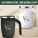 Self-Stirring Coffee Mug – “I Love You” Edition (Stainless Steel, 380ml)