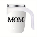Self-Stirring Coffee Mug – “MOM” Edition (Stainless Steel, 380ml)