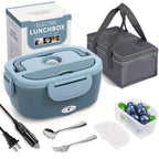 3-in-1 Electric Lunch Box – Portable Food Warmer with Stainless Steel & Carry Bag