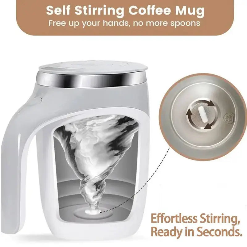 Self-Stirring Coffee Mug – Forever Together Edition (Stainless Steel, 380ml)